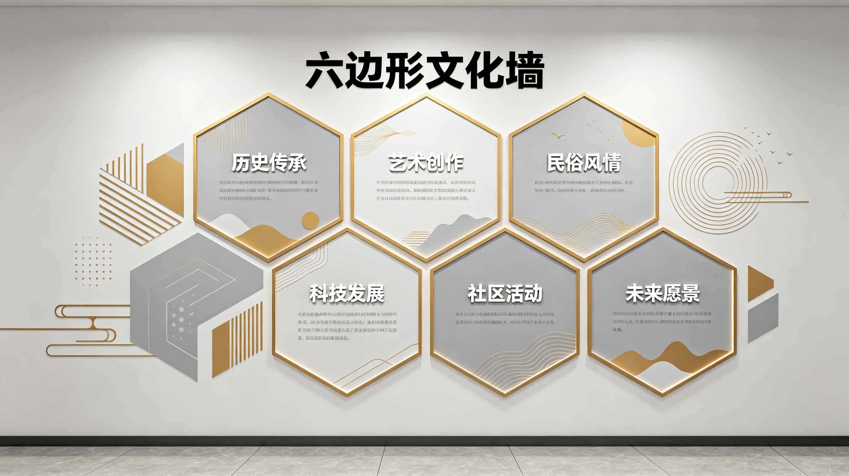 镇宁企业文化墙 | 六边形信息美学